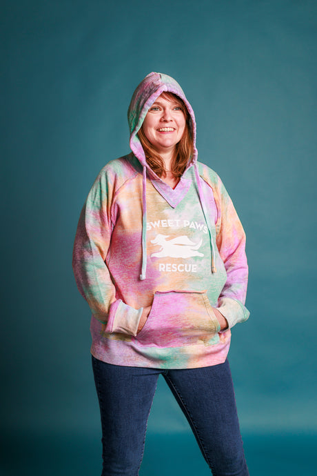 Ladies Burnout Notch V Hoodie