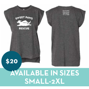 Women's Flowy Muscle Tee w/ Rolled Cuff